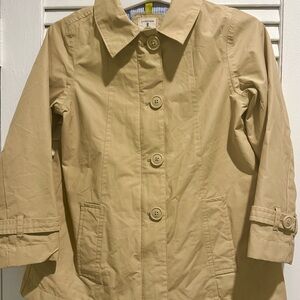 Lands End khaki trench coat girls 6x